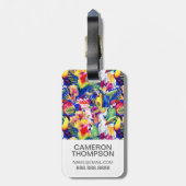 カスタムな写真の水彩画のオウム ラゲッジタグ (裏面縦)