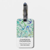 カスタムな写真の海錨およびロープパターン ラゲッジタグ (裏面縦)