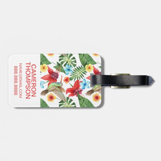 カスタムな写真の熱帯ハチドリ ラゲッジタグ (裏面横)