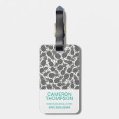 カスタムな写真の白黒のパイナップル ラゲッジタグ (裏面縦)