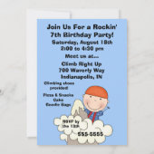 カスタムな写真の石の壁の登山の誕生日の招待 招待状 (裏面)