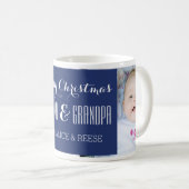 カスタムな写真の祖父母のクリスマスのマグの青 コーヒーマグカップ (正面右)