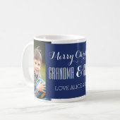 カスタムな写真の祖父母のクリスマスのマグの青 コーヒーマグカップ (正面左)