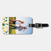 カスタムな写真の粋なパイナップルパターン ラゲッジタグ (正面横)