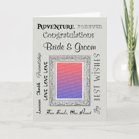 カスタムな写真の結婚式のお祝いカード カード (正面)