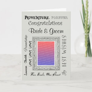 カスタムな写真の結婚式のお祝いカード カード