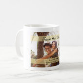 カスタムな写真の結婚式の保存日付 コーヒーマグカップ (正面左)