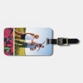 カスタムな写真の花およびハチドリ ラゲッジタグ (正面横)