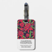 カスタムな写真の花およびハチドリ ラゲッジタグ (裏面縦)