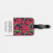 カスタムな写真の花およびハチドリ ラゲッジタグ (裏面横)