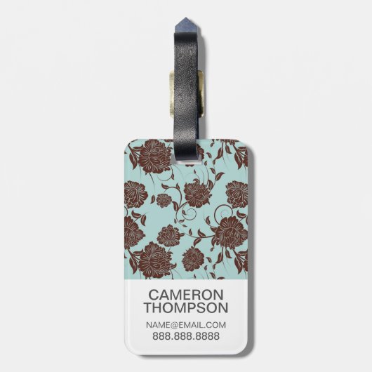 カスタムな写真の花パターン3 ラゲッジタグ (裏面縦)