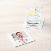 カスタムな写真の誕生会 スクエアペーパーコースター (インサイチュ)