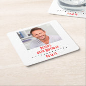 カスタムな写真の誕生会 スクエアペーパーコースター (アングル)