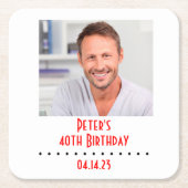 カスタムな写真の誕生会 スクエアペーパーコースター (正面)