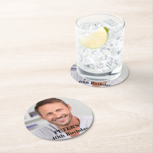 カスタムな写真の誕生会 ラウンドペーパーコースター (インサイチュ)