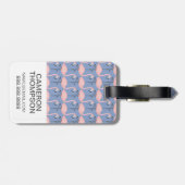 カスタムな写真の貨幣のフラミンゴパターン ラゲッジタグ (裏面横)