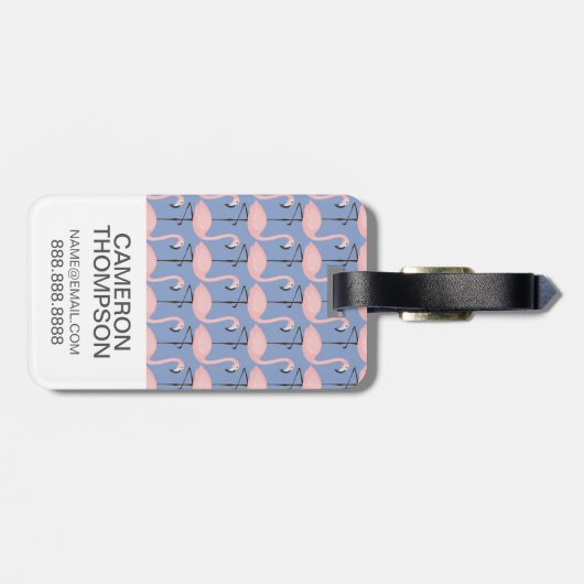 カスタムな写真の貨幣のフラミンゴパターン ラゲッジタグ (裏面横)