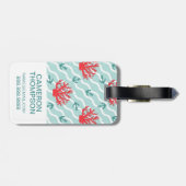 カスタムな写真の赤い珊瑚パターン1 ラゲッジタグ (裏面横)