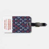 カスタムな写真の赤く白くおよび青海軍パターン ラゲッジタグ (裏面横)
