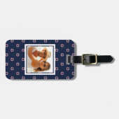 カスタムな写真の赤と白のブイパターン ラゲッジタグ (正面横)