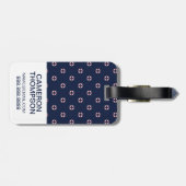 カスタムな写真の赤と白のブイパターン ラゲッジタグ (裏面横)