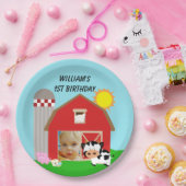カスタムな写真の農場のハッピーバースデーの紙皿 ペーパープレート (パーティー)