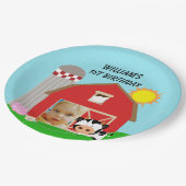 カスタムな写真の農場のハッピーバースデーの紙皿 ペーパープレート (アングル)