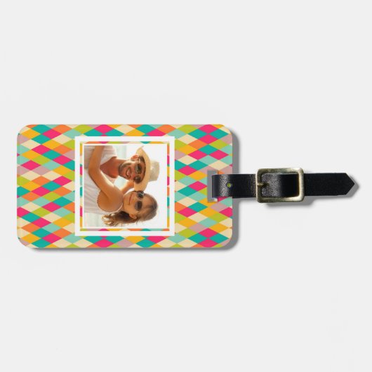 カスタムな写真の道化師のヴィンテージパターン ラゲッジタグ (正面横)