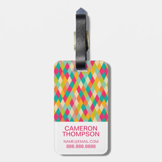 カスタムな写真の道化師のヴィンテージパターン ラゲッジタグ (裏面縦)