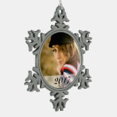 カスタムな写真の雪片のオーナメント スノーフレークピューターオーナメント (左)