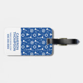 カスタムな写真の青い海パターン ラゲッジタグ (裏面横)