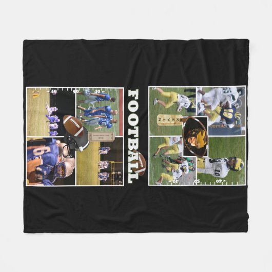 カスタムな写真の高等学校のフットボール フリースブランケット (正面(横))