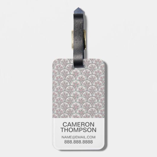 カスタムな写真のCentleのヴィンテージパターン ラゲッジタグ (裏面縦)