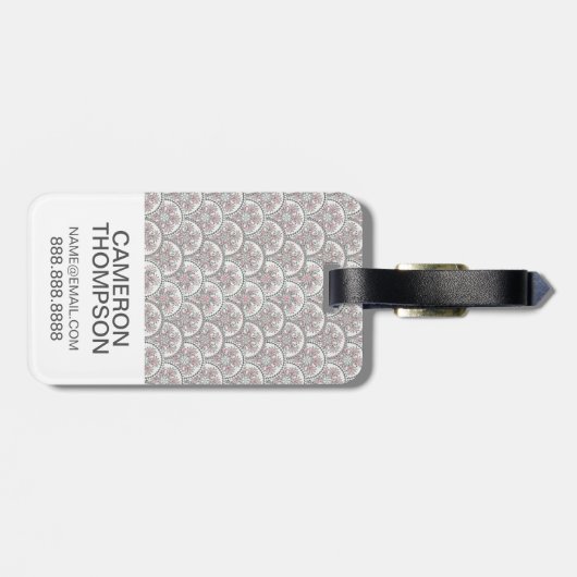 カスタムな写真のCentleのヴィンテージパターン ラゲッジタグ (裏面横)