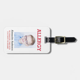 カスタムな写真はアレルギーの注意深い氷の警告のバッジをからかいます ラゲッジタグ