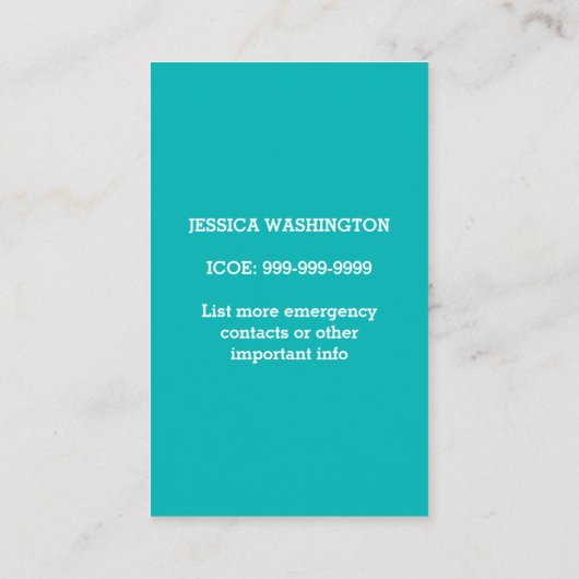 カスタムな写真はアレルギー注意深いICOEの警告をからかいます 名刺 (裏面)