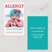 カスタムな写真はアレルギー注意深いICOEの警告をからかいます 名刺 (正面/裏面)