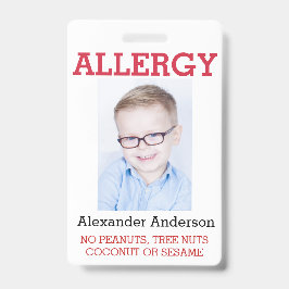 カスタムな写真はアレルギー注意深いICOEをからかいます バッジ