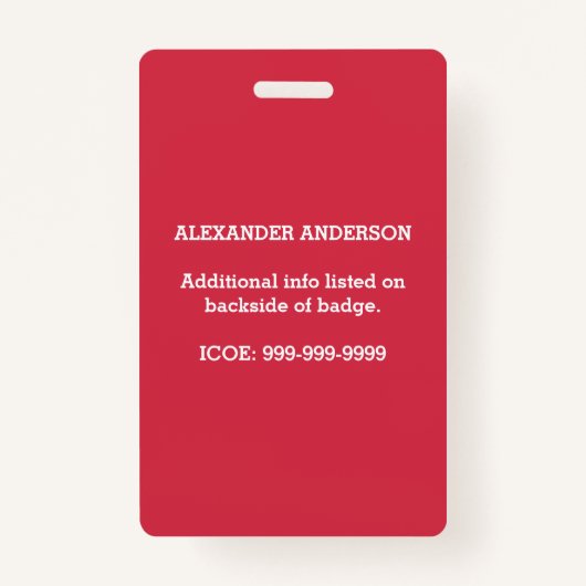 カスタムな写真はアレルギー注意深いICOEをからかいます バッジ (裏面)