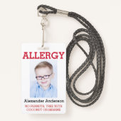 カスタムな写真はアレルギー注意深いICOEをからかいます バッジ (正面ランヤード)