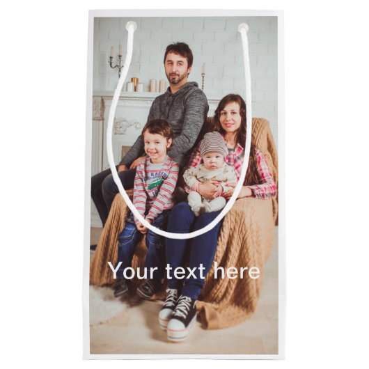 カスタムな写真や文字 スモールペーパーバッグ (正面)