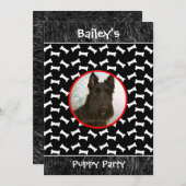カスタムな写真を集めている子犬のパーティー犬 招待状 (正面/裏面)