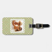 カスタムな写真カラフルなレトロパターン背景2 ラゲッジタグ (正面横)