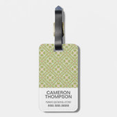 カスタムな写真カラフルなレトロパターン背景2 ラゲッジタグ (裏面縦)