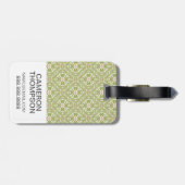 カスタムな写真カラフルなレトロパターン背景2 ラゲッジタグ (裏面横)