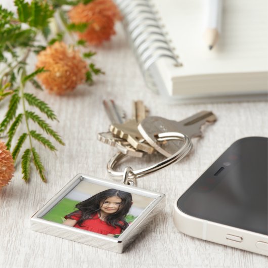 カスタムな写真テンプレートの記念品Keychain キーホルダー (側面)