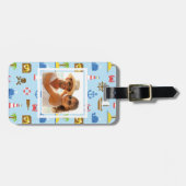 カスタムな写真ピクセル海の芸術パターン ラゲッジタグ (正面横)