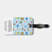 カスタムな写真ピクセル海の芸術パターン ラゲッジタグ (裏面横)