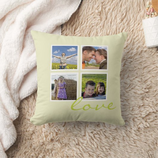 カスタムな写真フレームの装飾用クッションのコラージュ|愛 クッション (ブランケット)