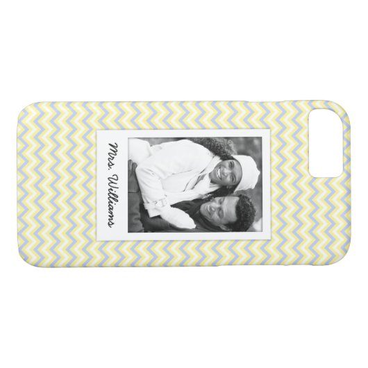 カスタムな写真及びシェブロン一流のパステル調のパターン Case-Mate iPhoneケース (裏面(横))